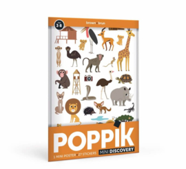 Poppik - Mini Stickerposter: Bruin de Savanne