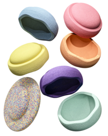 Stapelstein - Rainbow Pastel (6 stuks) + Confetti Balance Board