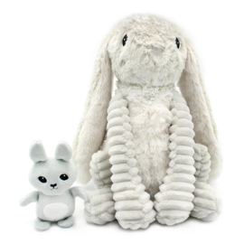 Les Ptipotos - Toudou Konijn Mama & Baby Licht Grijs