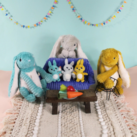 Les Ptipotos - Toudou Konijn Mama & Baby Licht Grijs