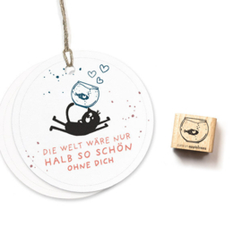 Cats on Appletrees - Mini Stempel Goudvis in Kom