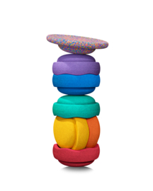 Stapelstein - Rainbow Classic (6 stuks) + Confetti Balance Board