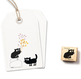 Cats on Appletrees - Stempel Kat Minnegard Zittend