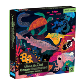 Mudpuppy - Glow in Dark Puzzel Ocean Iluminated (500 st)