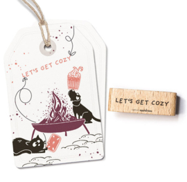 Cats on Appletrees - Stempel Tekst Let's Get Cozy