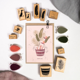 Cats on Appletrees - Stempel Blad Strelitzia Klein
