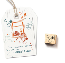 Cats on Appletrees - Mini Stempel Kerstballen