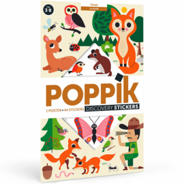Poppik - Maak Je Eigen Stickerposter: Het Bos (Bosdieren)