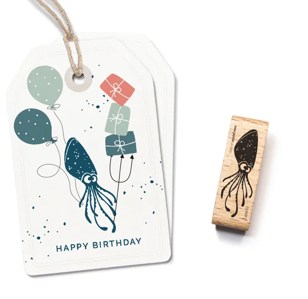 Cats on Appletrees - Stempel Inktvis Landa