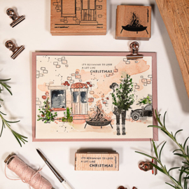 Cats on Appletrees - Stempel Auto met Kerstboom