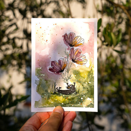 Cats on Appletrees - Stempel Bloem Cosmea (45)