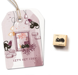 Cats on Appletrees - Mini Stempel Kat Frida Liggend
