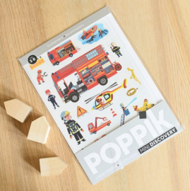 Poppik - Mini Stickerposter: Brandweer