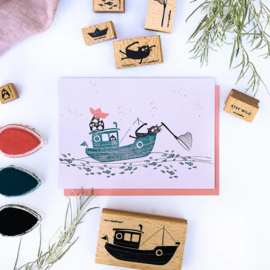 Cats on Appletrees - Stempel Kat Friedegunde Zwemmend