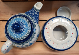 Bunzlau theepot 400 ml en theelicht (set) Unikat
