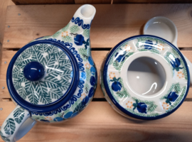 Bunzlau theepot 400 ml en theelicht (set) Unikat