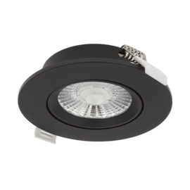 LED inbouwspot | 6W | rond | zwart | IP44 | 3000K