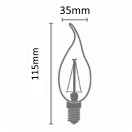 LED Lamp E14 | Vlam | Helder | 1,8W | 2200K