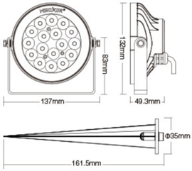 Milight tuinspot | 9W | RGB+CCT | 24V