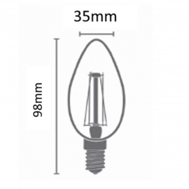 LED Lamp E14 | Kaars | Milky | 1,6W | 2100K