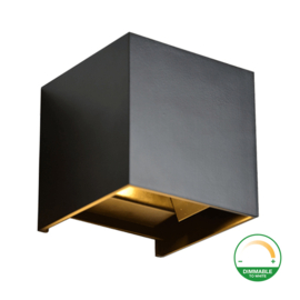 Buitenlamp | Cube | Zwart | IP65 | dim to warm