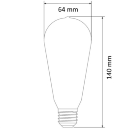 LED Lamp E27 | dim to warm | Edison | amber | 8W | Ø64