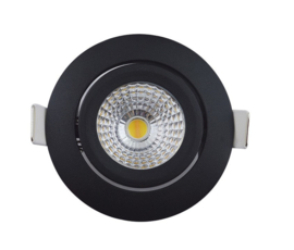 LED inbouwspot | 5W | rond | zwart | IP42