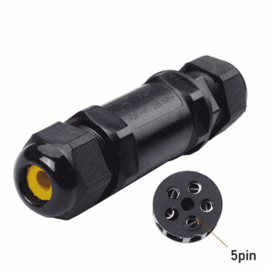 Waterdichte IP68 2-weg connector | 5-draadsaansluiting