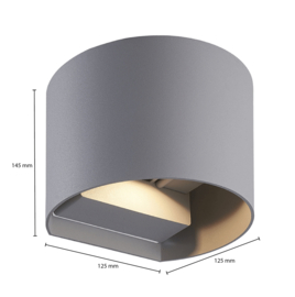 Buitenlamp | Cube | Rond | Grijs | IP65 | dimbaar