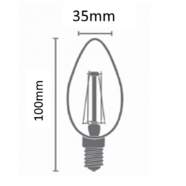 LED Lamp E14 | dimbaar | Kaars | Helder | 1,6W | 2100K