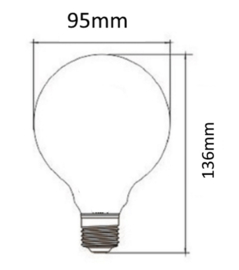 LED Lamp E27 | dimbaar | Globe-M | 4,8W | 2100K