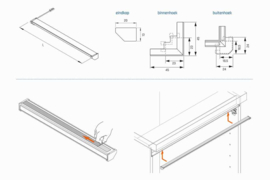 L&S Nubio opbouwprofiel | RVS | eindkap rechts