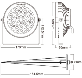 Milight tuinspot | 25W | RGB+CCT | 230V