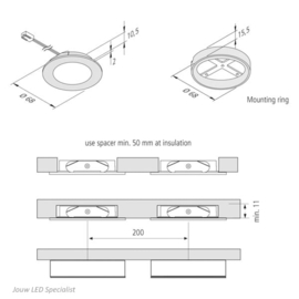 Keukenverlichting dimbaar | HERA Leipzig RVS |  5 spots