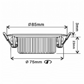 LED inbouwspot | 5W | rond | zwart | IP42