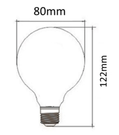 LED Lamp E27 | dimbaar | Globe-S | amber | 4W | 2200K