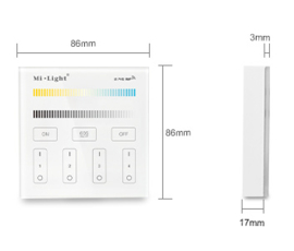 Milight wanddimmer | draadloos | Dual color