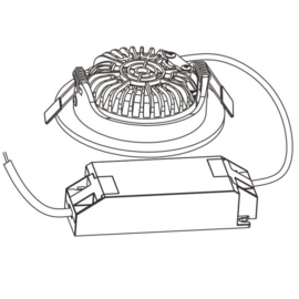 LED inbouwspot | 5W | rond | zwart | IP54 | 2700K