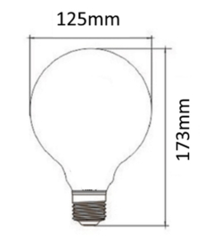 LED Lamp E27 | dimbaar | Globe-L | amber | 6,5W | 2700K