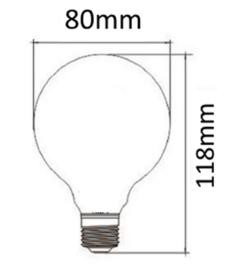 LED Lamp E27 | dimbaar | Globe-S | 4W | 2100K