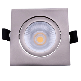 LED inbouwspot | 6W | vierkant | zilver | IP22