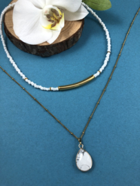 Ketting stone marmer blue or white