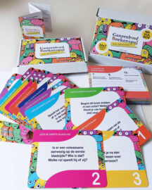 Ganzenbord boekenspel met opdrachten + Navul-box