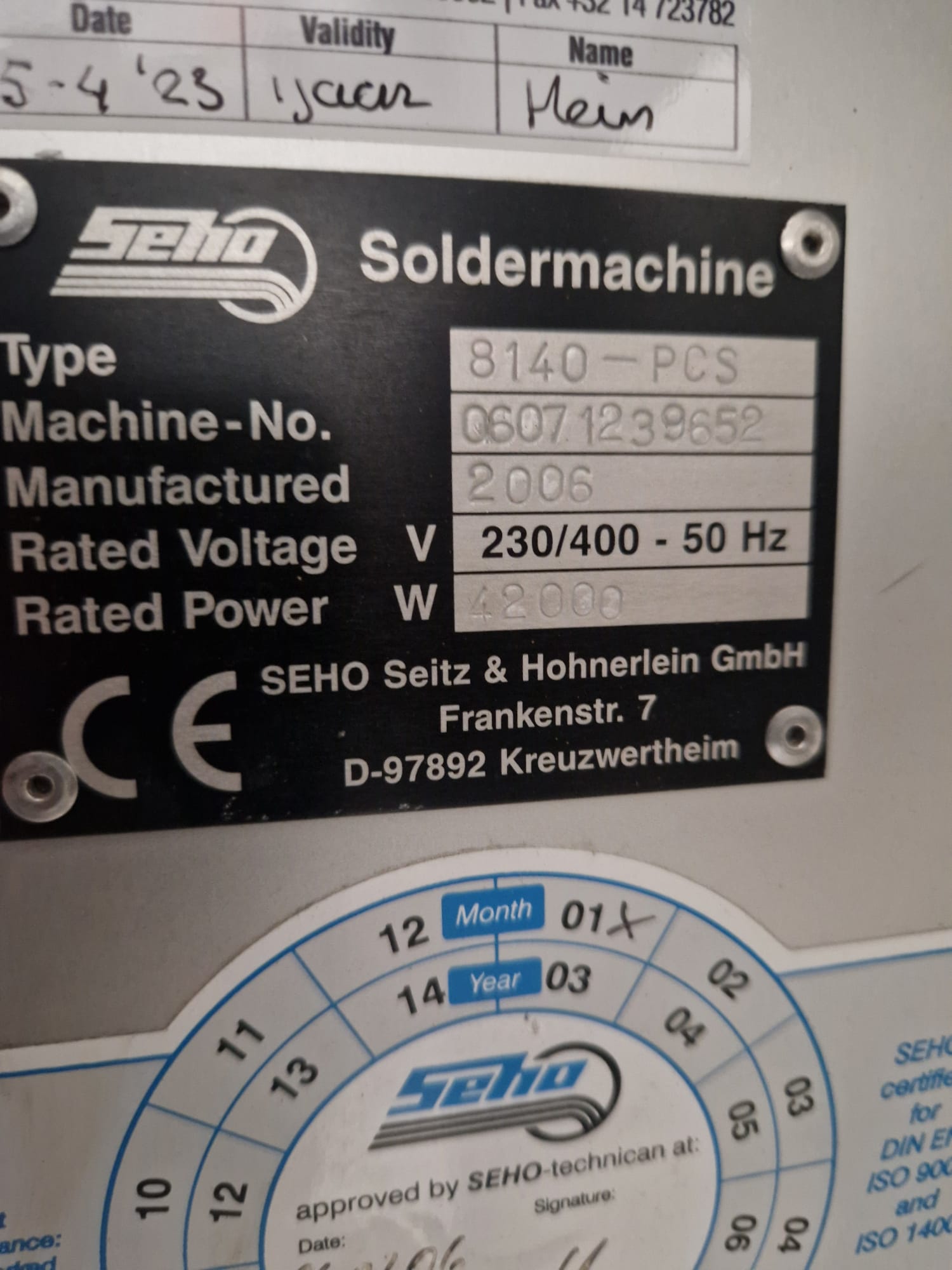 SEHO System 8140 PCS Solder Wave