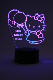 Hello kitty met eigen tekst led lamp