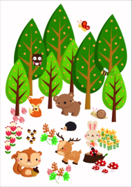 Dieren bos poster