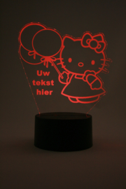 Hello kitty met eigen tekst led lamp