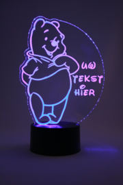 Winnie de poeh met eigen tekst led lamp