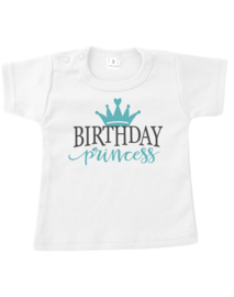 T shirt happy birthday princess turqoise