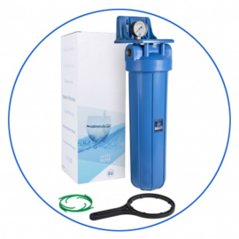 Aquafilter  Wasserfiltergehäuse Set 20 Zoll Big BlueMessinggewinde Montage SET   FH20B1-B-WB